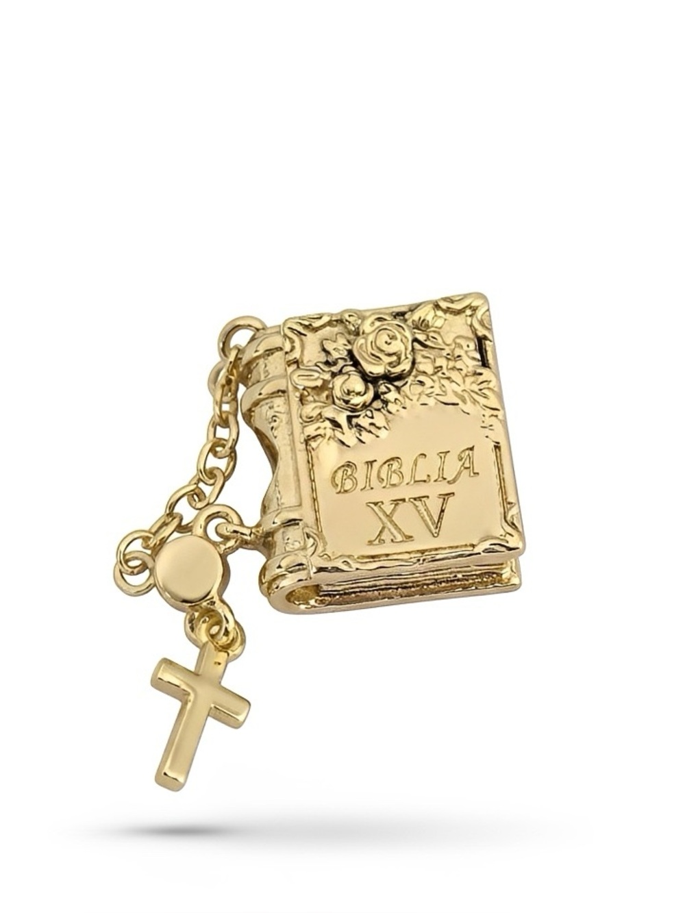 Linx Yellow Gold Quinceanera Biblia XV Bracelet Charm